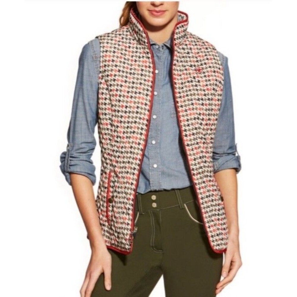 Ariat Ashley Women's Insulated Houndstooth Vest Size Large Outdoor Granola